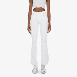 Mother The Weekender Frayed White Jeans 29 Retail $230